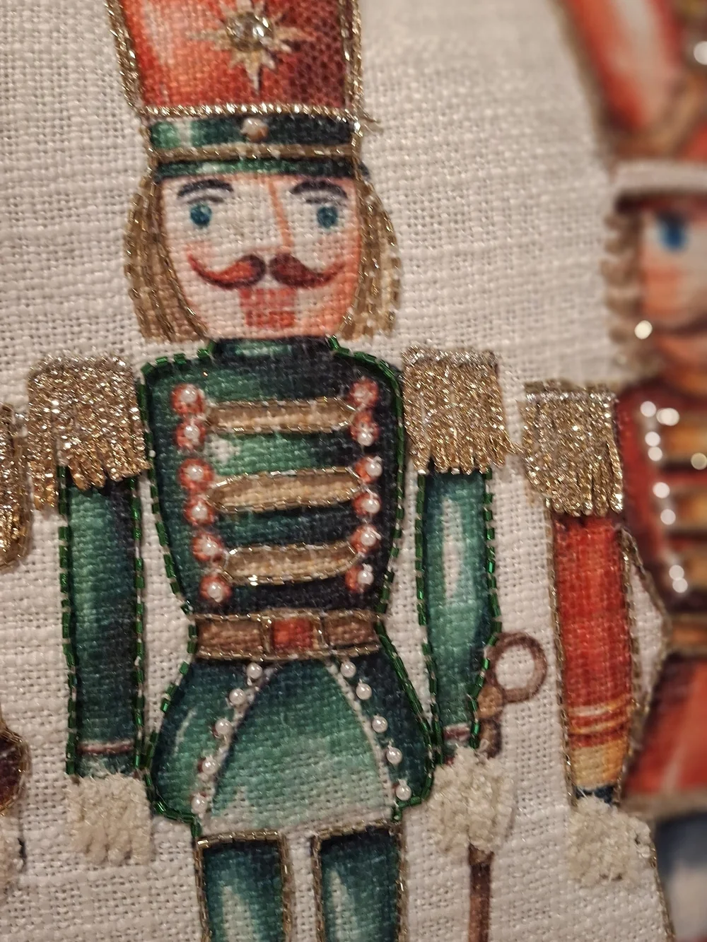 Holiday Nutcracker Decorative Pillow - Red & Green
